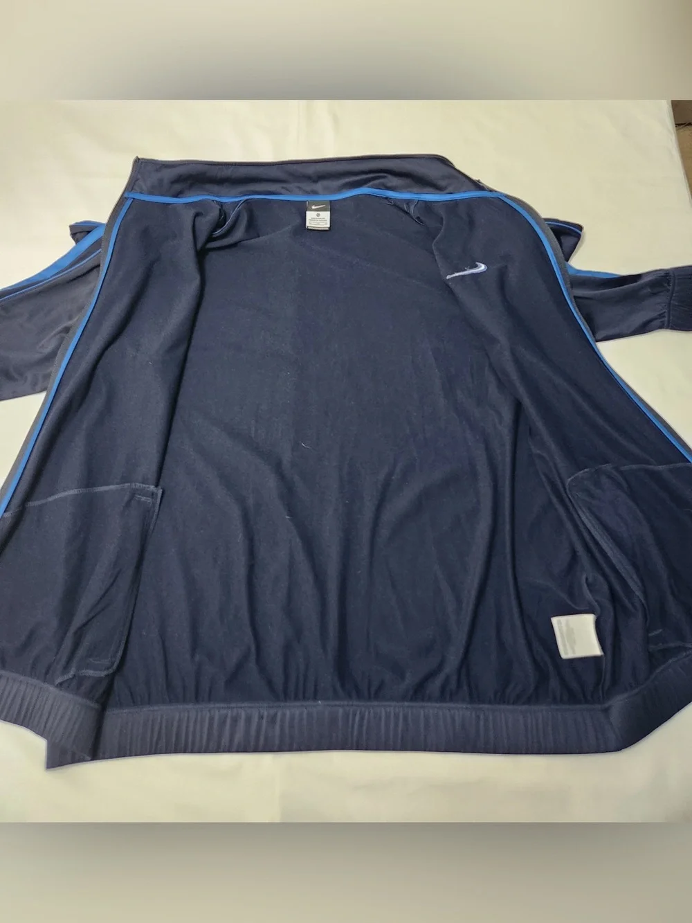 Nike Tracksuit Top Mens Size XL Blue Striped Jogging Basketball Training